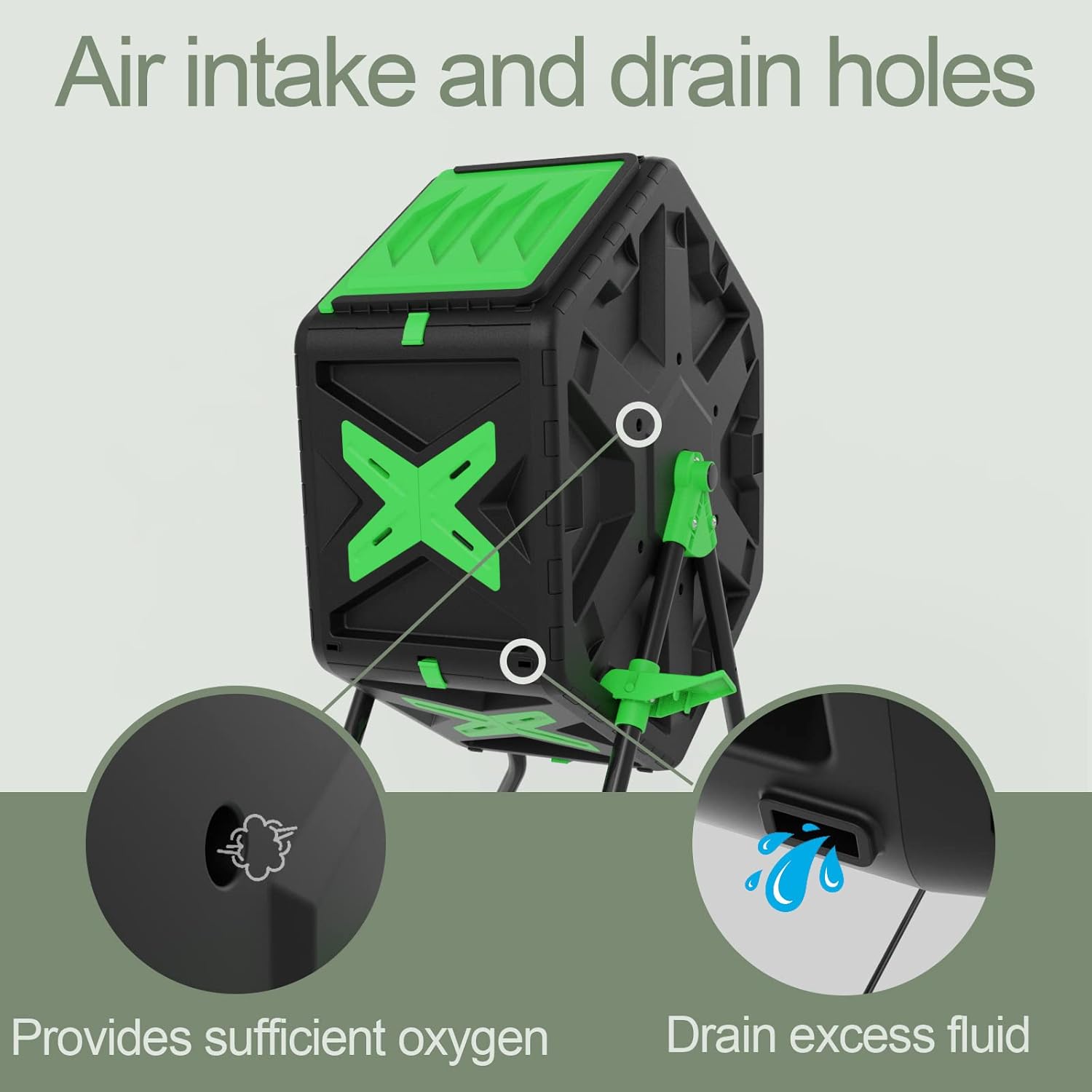 Light Weight 18.5 Gallon Compost Tumbler D445019