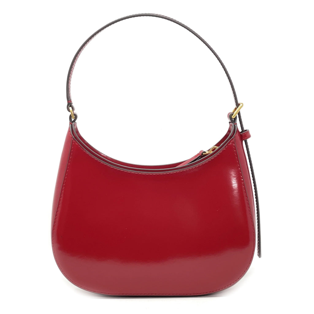 Lipstick Red Small Patent Zip Shoulder Bag F96628
