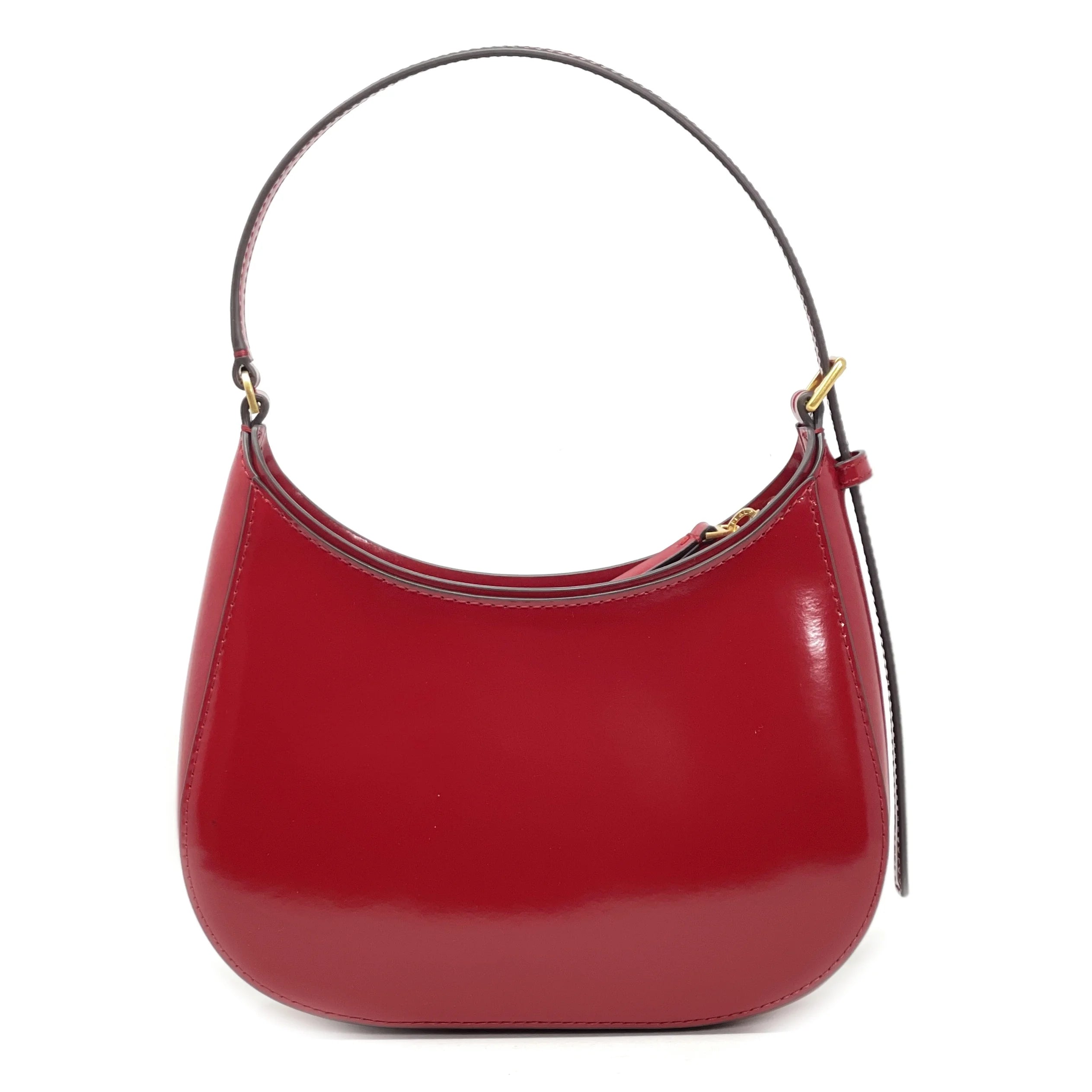 Lipstick Red Small Patent Zip Shoulder Bag F96628