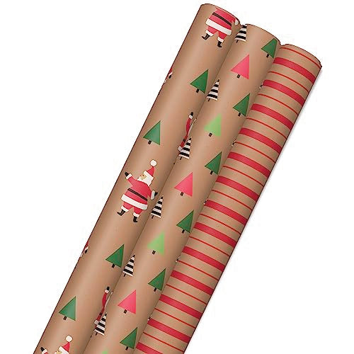 Kraft Christmas Wrapping Paper Rolls (Pack of 3: 90 sq. ft. ttl) I72279