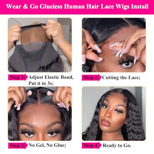 Glueless Human Hair Deep Wave Bob Wig 4x4 Curly Lace Front Wig 180% Density 10 Inch S735