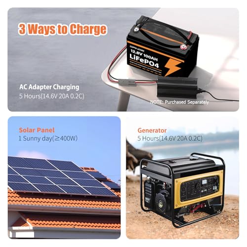 12V 100Ah LiFePO4 Group 31 Lithium Battery with Built-in 100A BMS S7087