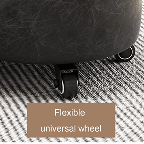 Red Leather Rolling Ottoman Stool with Wheels Y5150