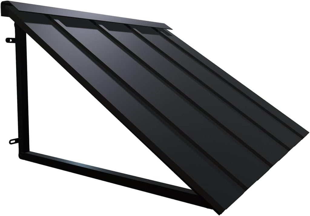 Black 6 ft. Metal Door/Window Awning Fixed Outdoor Canopy 80 Inch W x 24 Inch Proj T687