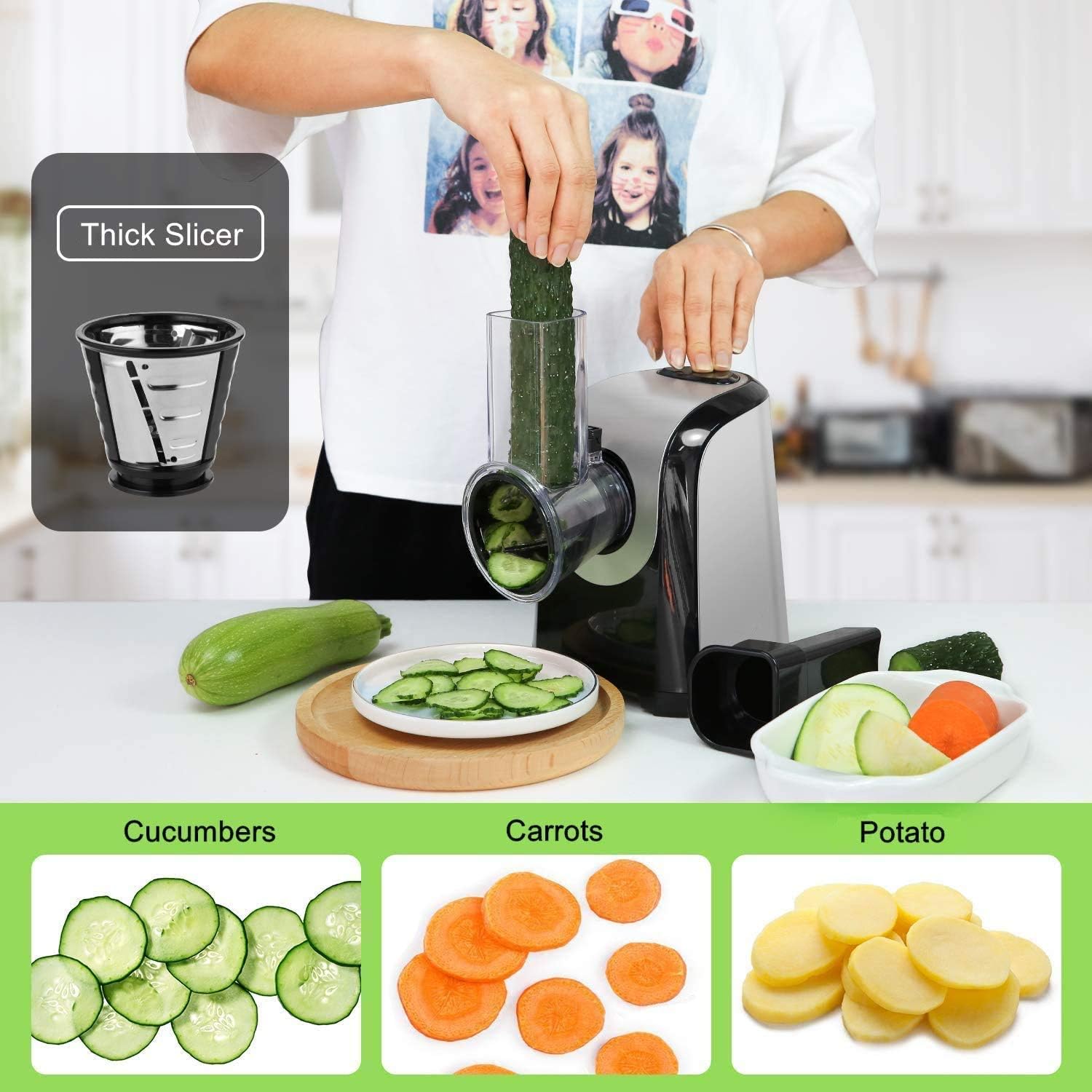 150W Electric Cheese Grater with 5 Attachments U7953