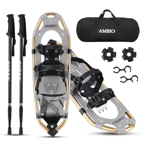 Light Weight Aluminum Snowshoes with Trekking Poles and Carrying Tote Bag F706