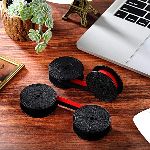 4 Pairs Universal Typewriter Ribbon Twin Spool Replacement Pack (Red, Black) H959