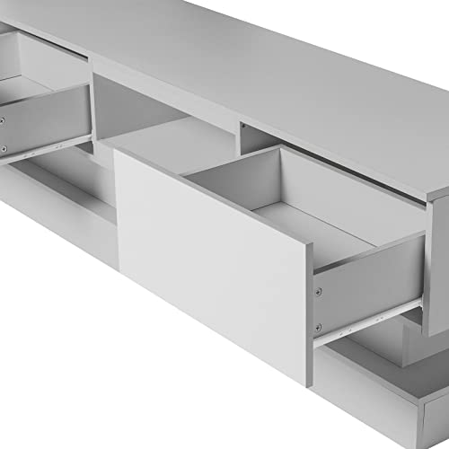 High Glossy Front TV Cabinet with 2 Large Storage Drawer and 16 RGB LED Backlight B602659
