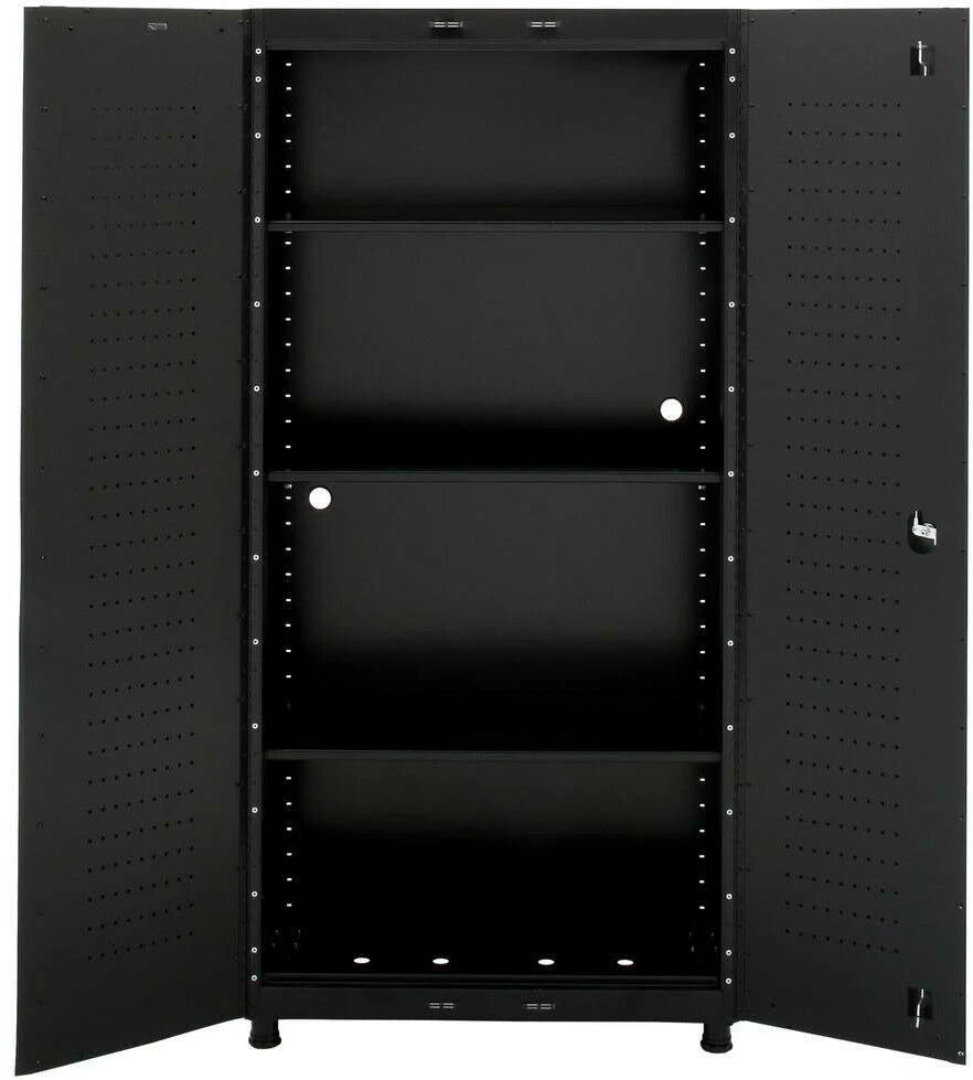 72 in. H x 36 in. W Adjustable Shelves Steel Black Garage Floor Cabinet L687696