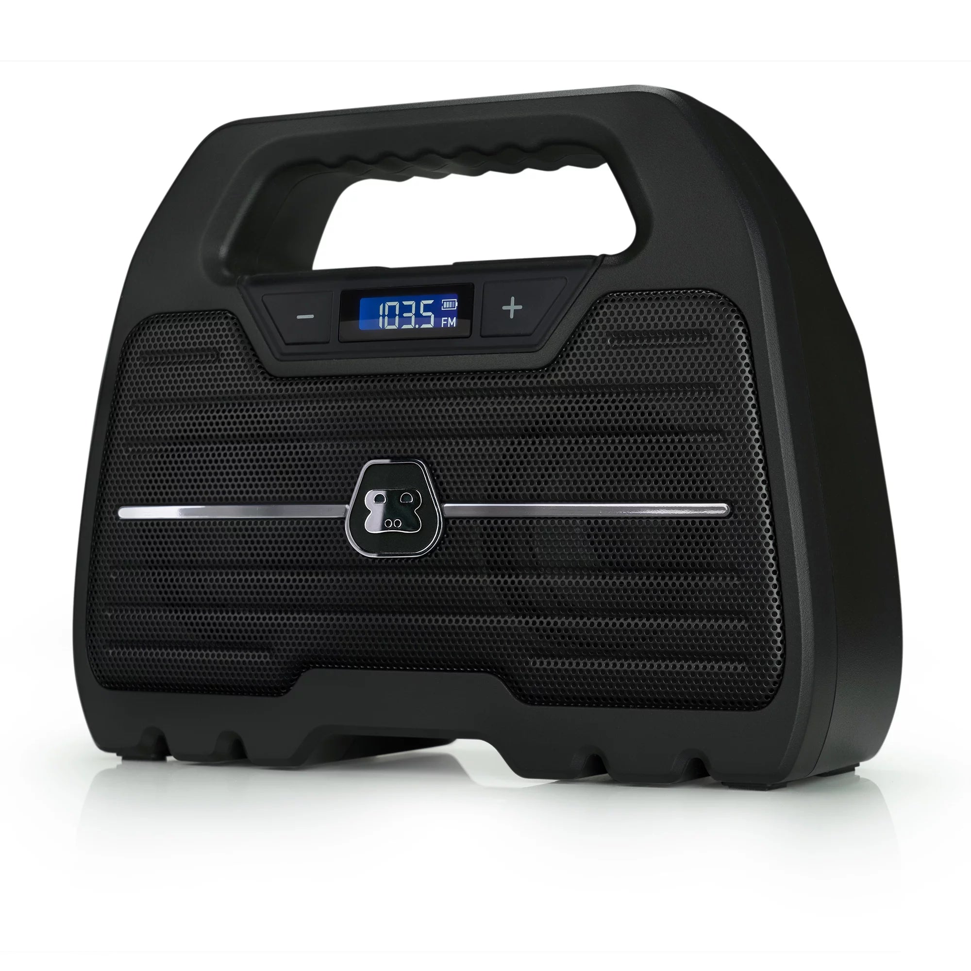 Rugged Water Resistant Portable Bluetooth Wireless Boombox Speaker with FM Radio Rechargeable Battery and USB Phone Charger D121