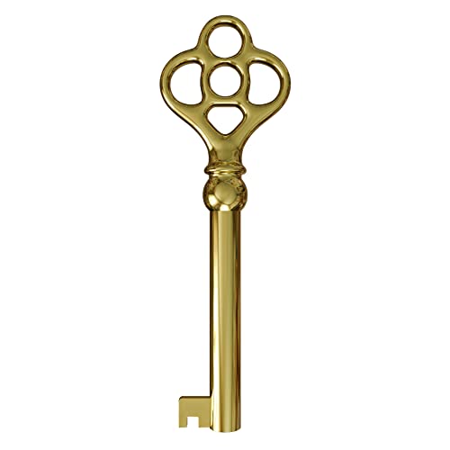 Hollow Barrel Brass Plated Replacement Skeleton Key (Pack of 1) V4273