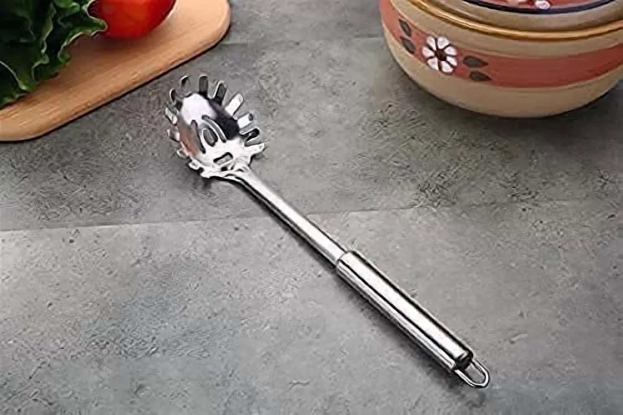 2-Piece Stainless Steel Spaghetti Set with Tongs, 12 Inch R91985