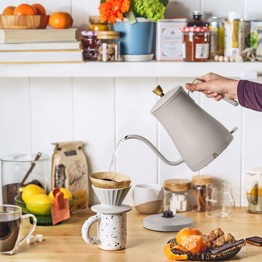 1-Liter Electric Gooseneck Kettle 1200 W Porcini Taupe S637