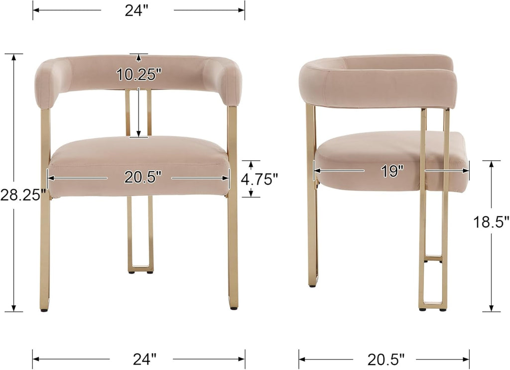 Set of 6 Velvet Khaki Dining Chairs M379133