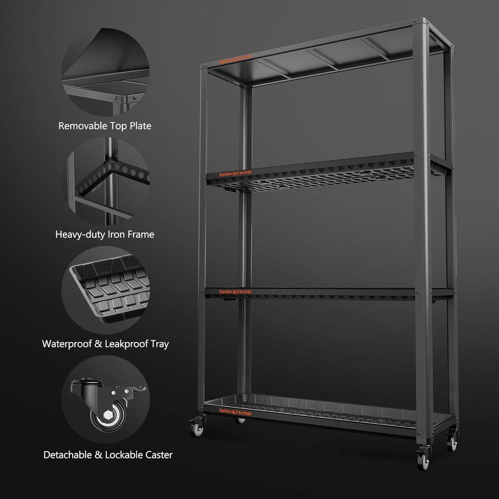 3 Tier LED Grow Light Plant Stand with Wheels H761471