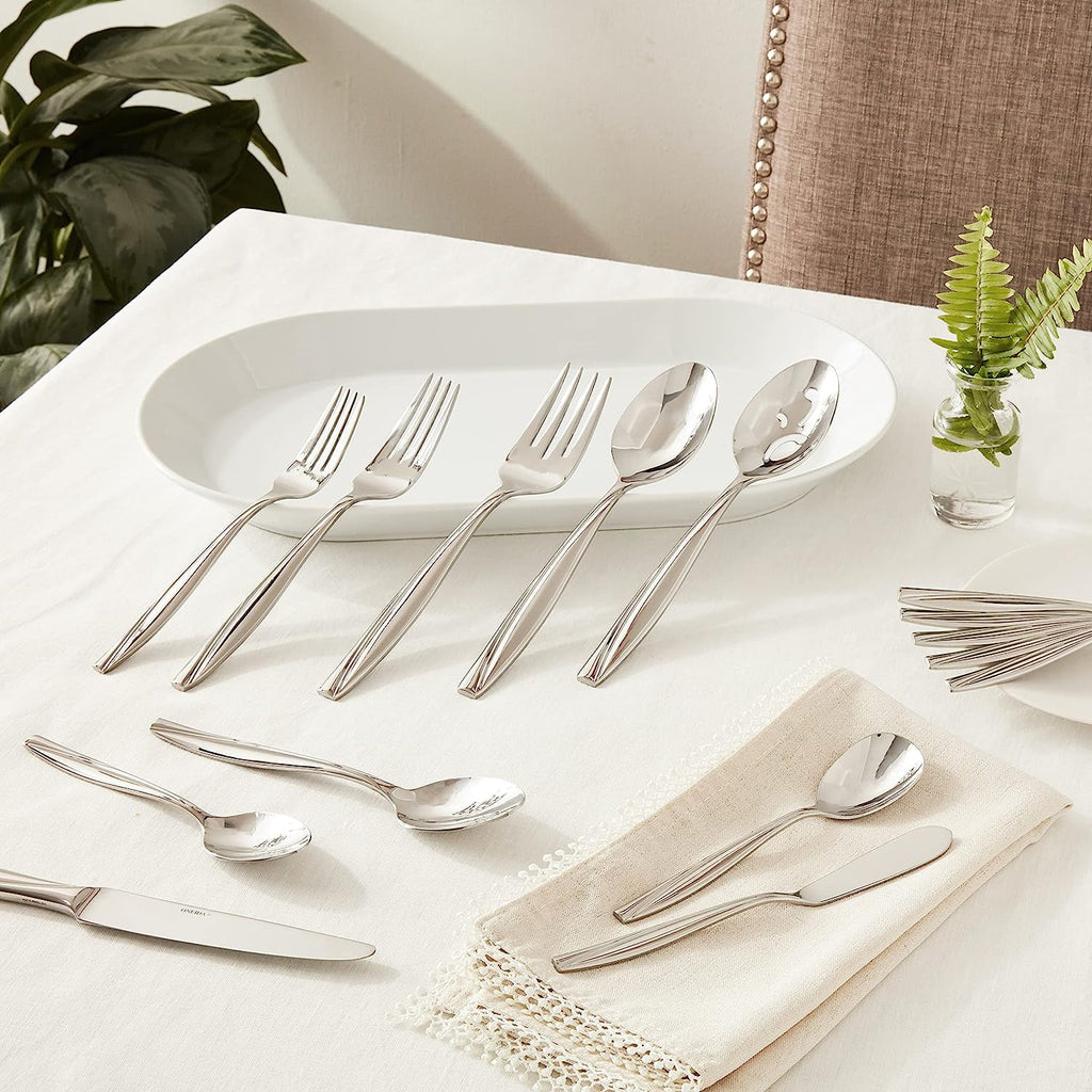 45-Piece Stainless Steel Cutlery Flatware Set, Silver O788622