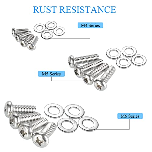 24pcs M4 M6 M8 Stainless Steel Screws Washers TV Mount Hardware Kit F2075
