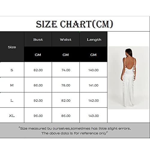Women Backless Spaghetti Strap Maxi Dress Solid Color Bodycon Sleeveless Sling Dress U6830