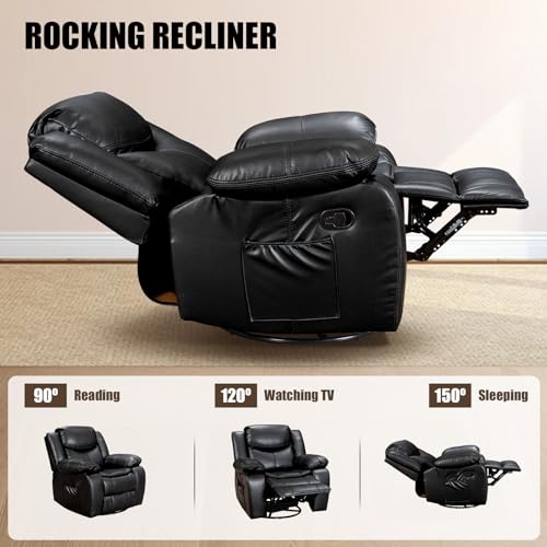 37" Width PU Leather Recliner Chair with Massage and Heating J379