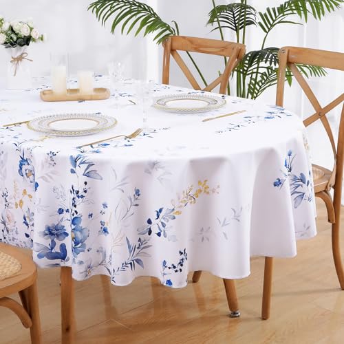 Watercolor Wildflower Waterproof Polyester Tablecloth 60x104 Inch S4560