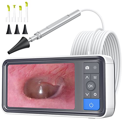 Otoscope Ear Camera with 4.5" IPS Screen, 1920x1080 FHD Smart Visual Ear Cleaner with Camera Tool Kit Q73547