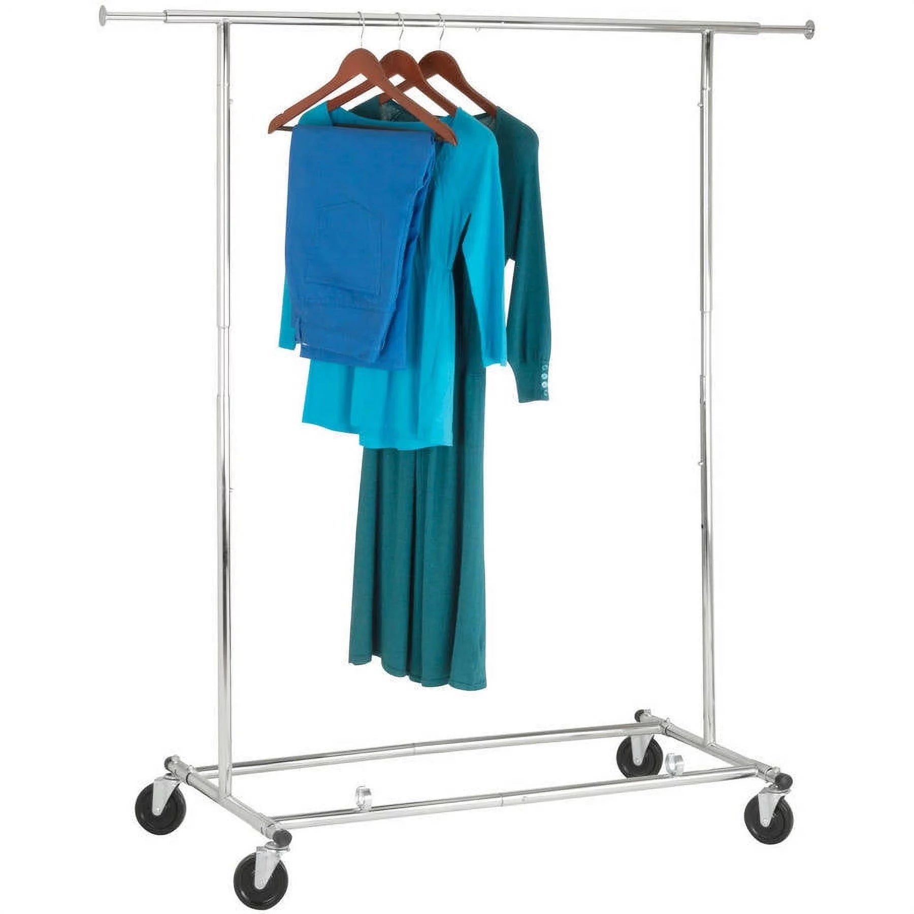 Chrome Steel Folding Expandable Rolling Clothes Rack I1646