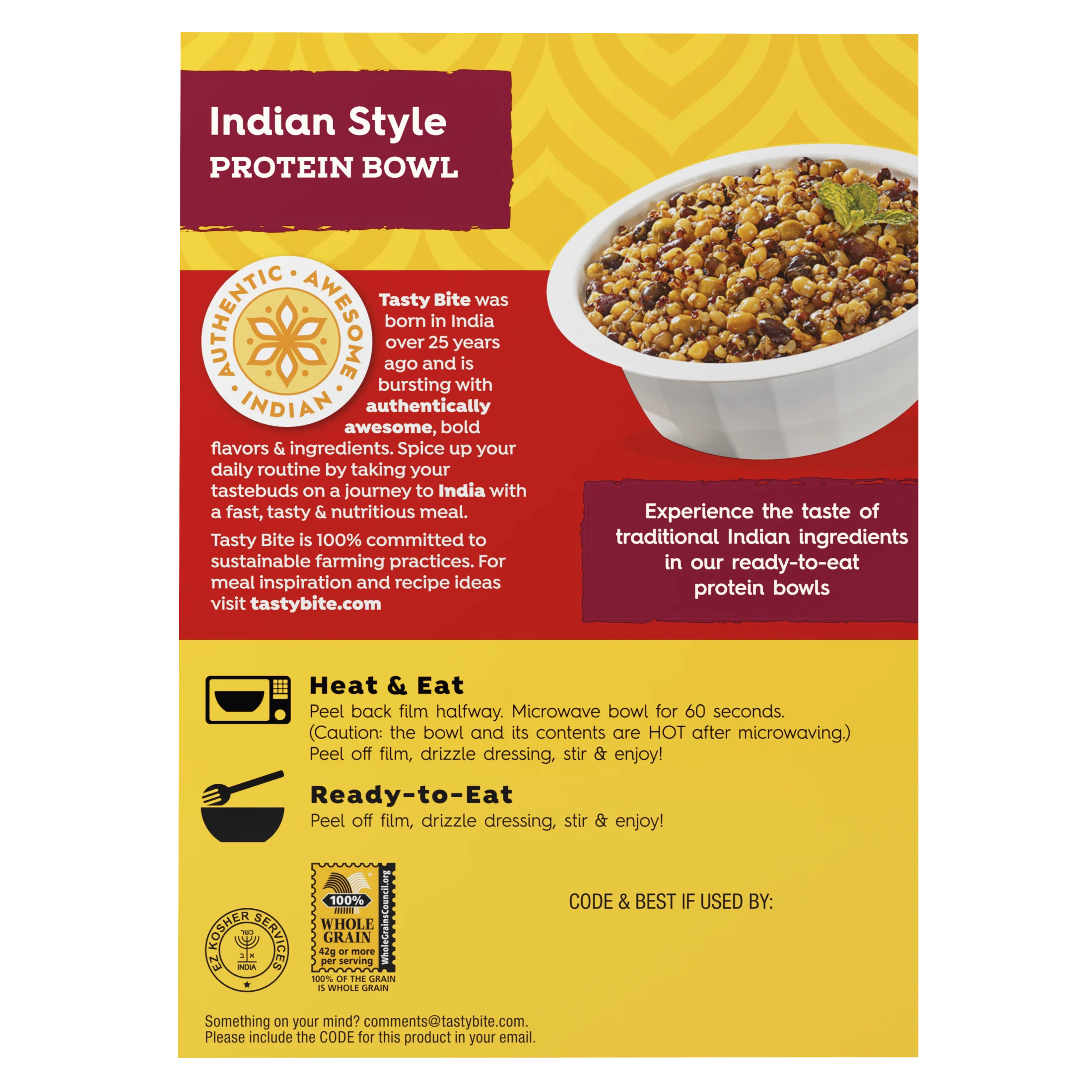 (4 pack) 8.8 oz Plant Based Protein Bowl Y28070