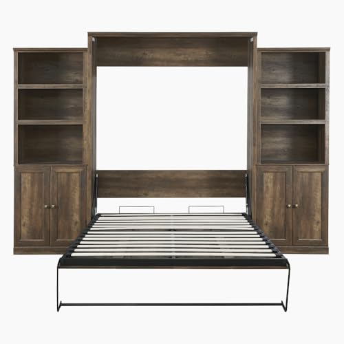 Brown Full Wood Murphy Wall Bed J7533