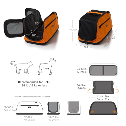 Dark Chocolate Airline Approved Pet Carrier and Car Seat for Cats and Dogs up to 18 lbs J425