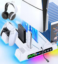 PS5 Stand with Dual Controller Charging Station and 3-Level Fan R617190