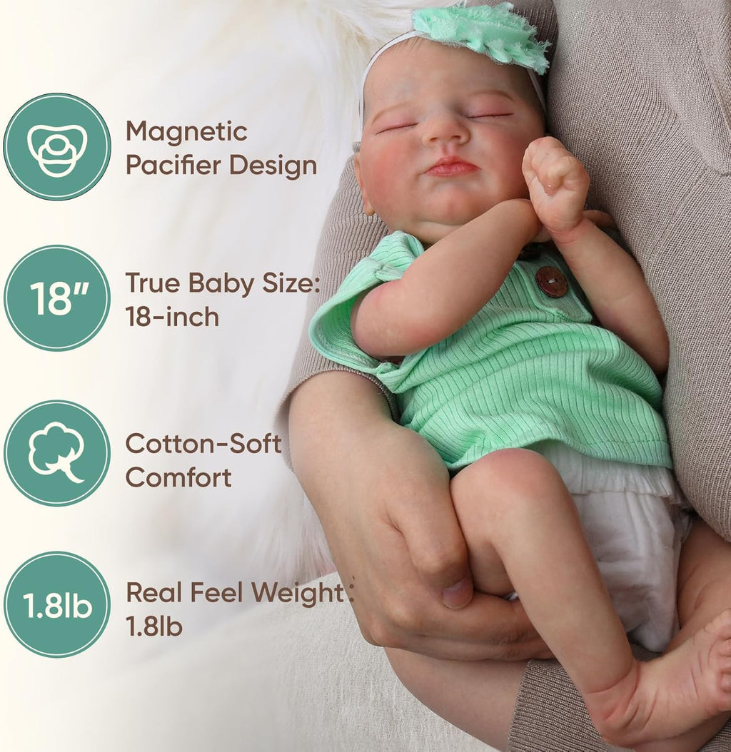 18-Inch Soft Weighted Cloth Baby Doll P7245