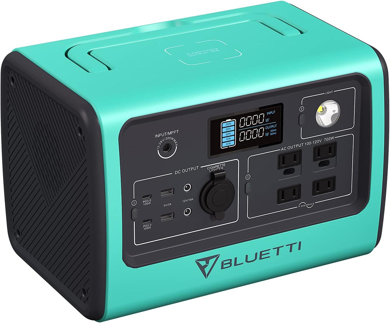 800W/716Wh Portable Power Station LiFePo4 Battery Pack with 4 110V AC Outlets Z683442