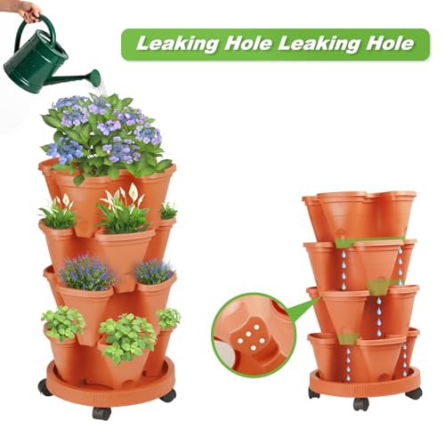 2 Set of 7 Tier Vertical Garden Planter White O661497
