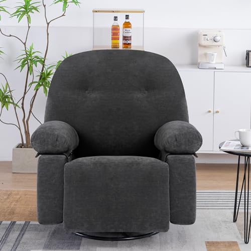 Oversized Manual Swivel Rocker Recliner Chair with Heat and USB I838