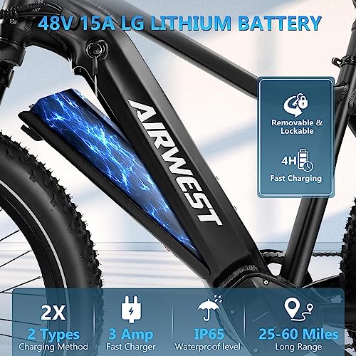 1000W BAFANG Motor 48V 15Ah LG Battery 26" x4.0 Fat Tire Electric Bicycle with Hydraulic Disc Brakes A7168