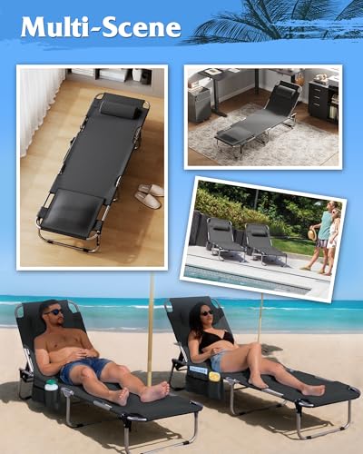 Silver Greige Portable Folding Camping Cot with Carry Bag M514