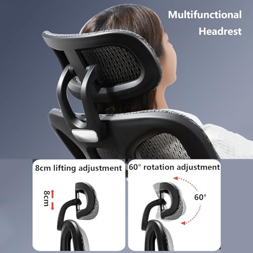 Ergonomic Mesh Swivel High Back Office Chair with Lumbar Support Adjustable Headrest O656794