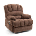 Brown Chenille Power Lift Recliner Chair with Massage and USB Port Y77143