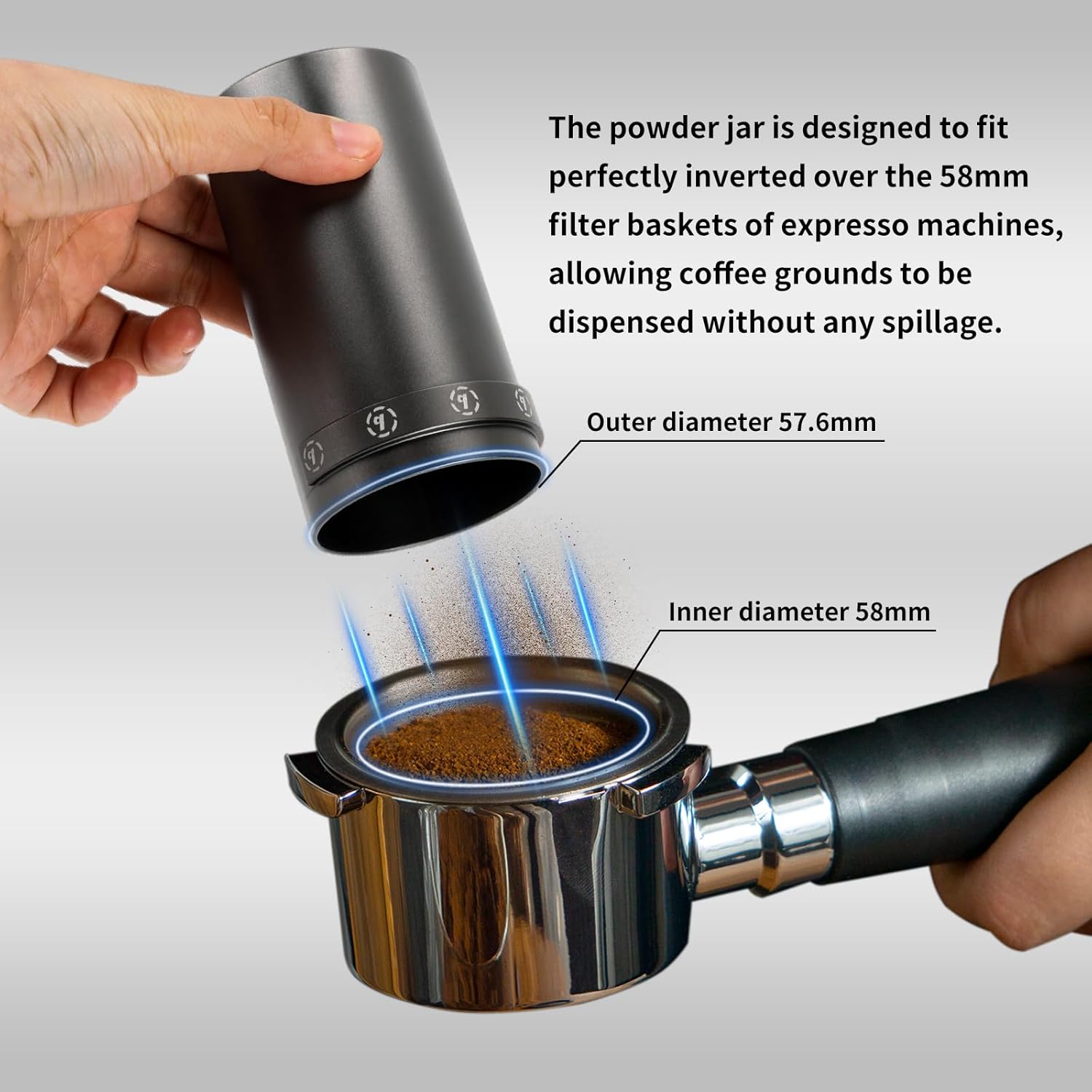 Stainless-steel Burr Coffee Grinder, 65g Single Dose, 90 Adjustable Settings F4159