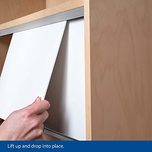Aluminum Sliding Door Track for 1/4'' Glass or Wood Door Panels, 4 Foot Upper and Lower Track Set S194734
