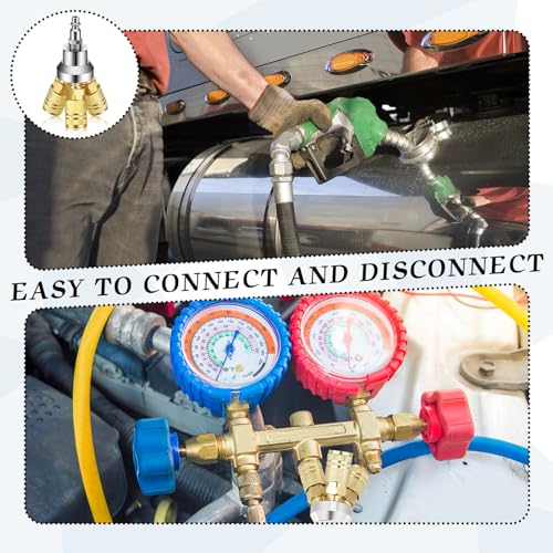 2 Pcs 3 Way Air Manifold Air Hose Splitter with 3 Steel Couplers and 1/4" Male NPT Plug P4429
