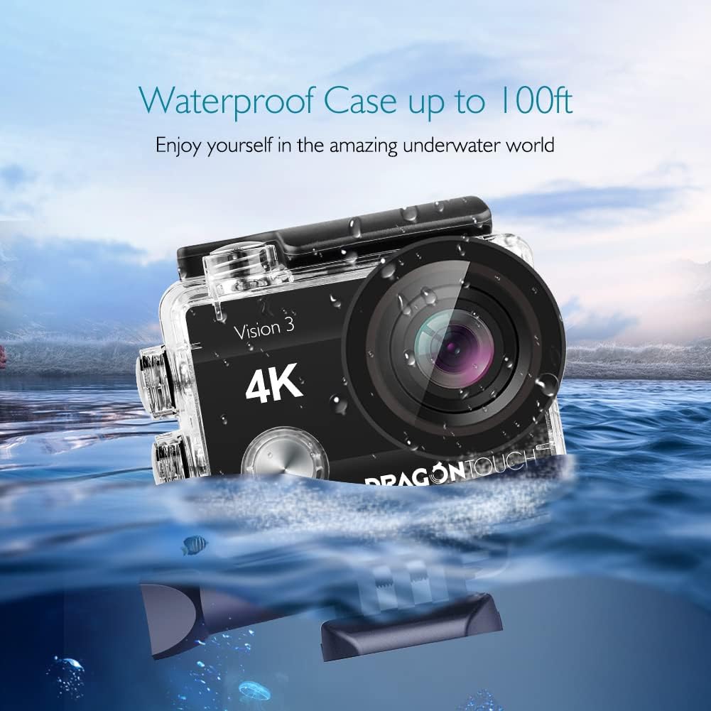 4K Action Camera Underwater Waterproof Sports Cam with Remote 2 Batteries A774