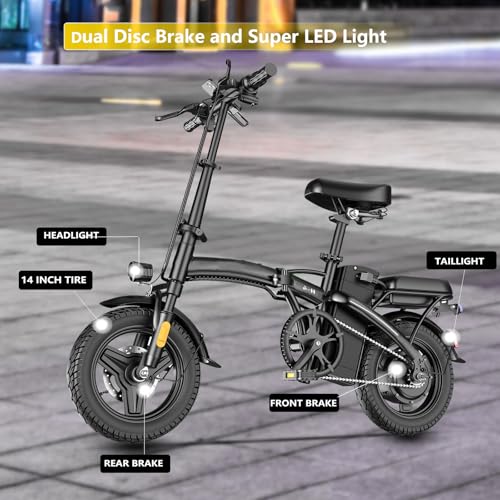 14" Folding Electric Bike with 500W Motor and 48V12AH Removable Battery R325184