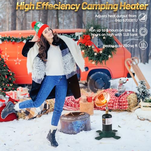 Propane Gas Heater with Windproof USB Lighter, Cordless with Cylinder Stand X9487
