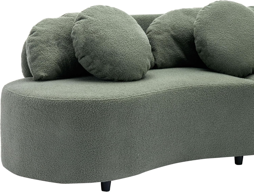 Green Velvet Curved Sectional Sofa G47933