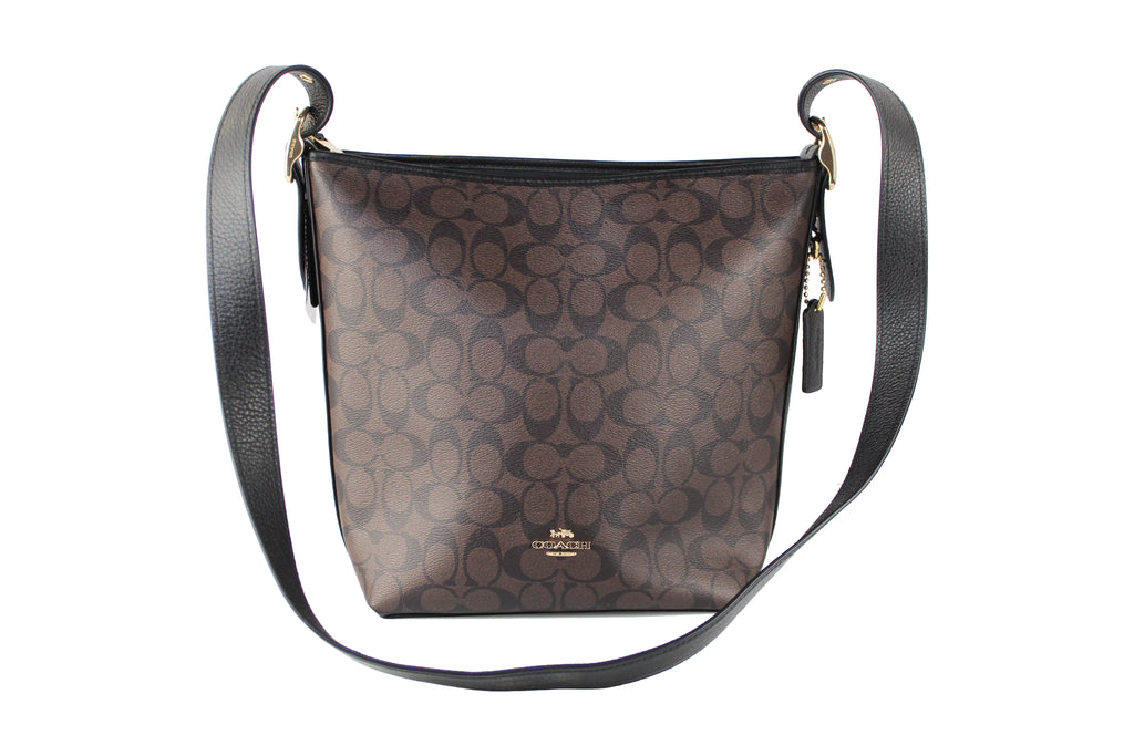 Brown Black Leather Duffle Shoulder Crossbody Bag Z932