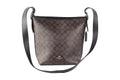 Brown Black Leather Duffle Shoulder Crossbody Bag Z932