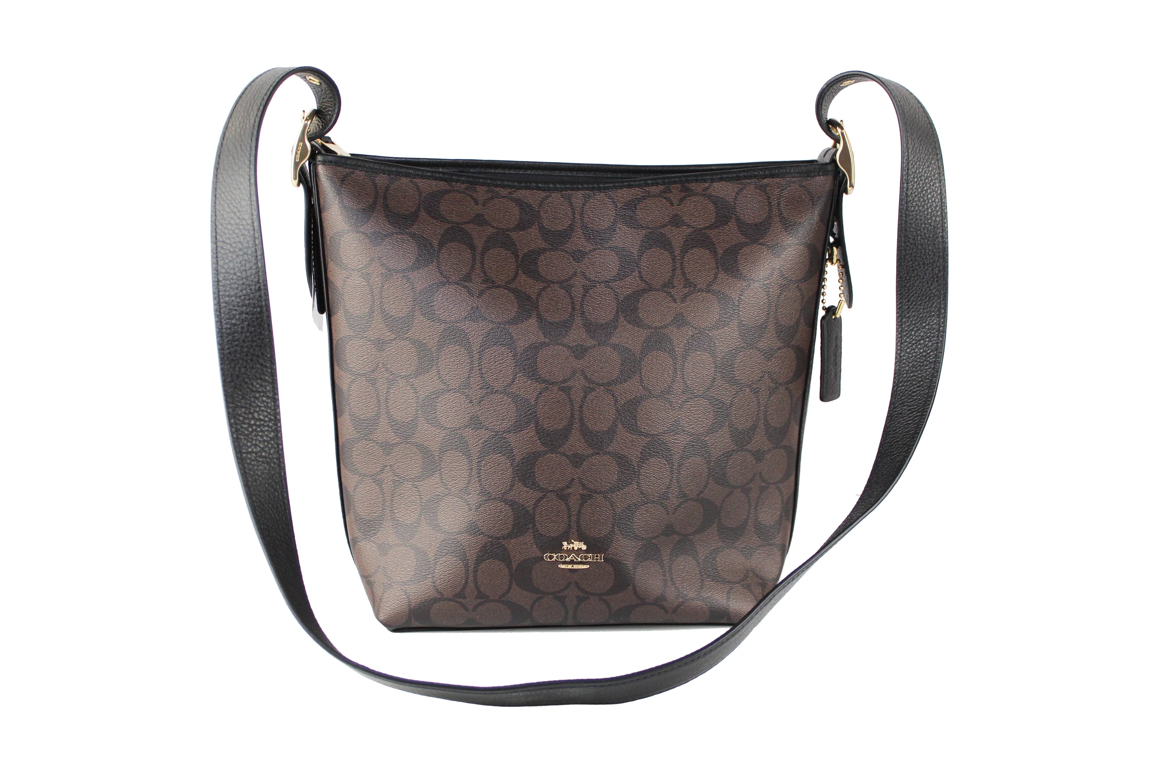 Brown Black Leather Duffle Shoulder Crossbody Bag Z932