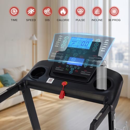 15% Auto Incline Treadmill, 10 MPH Speed, 3.0 HP, 18" Wider Belt E689462