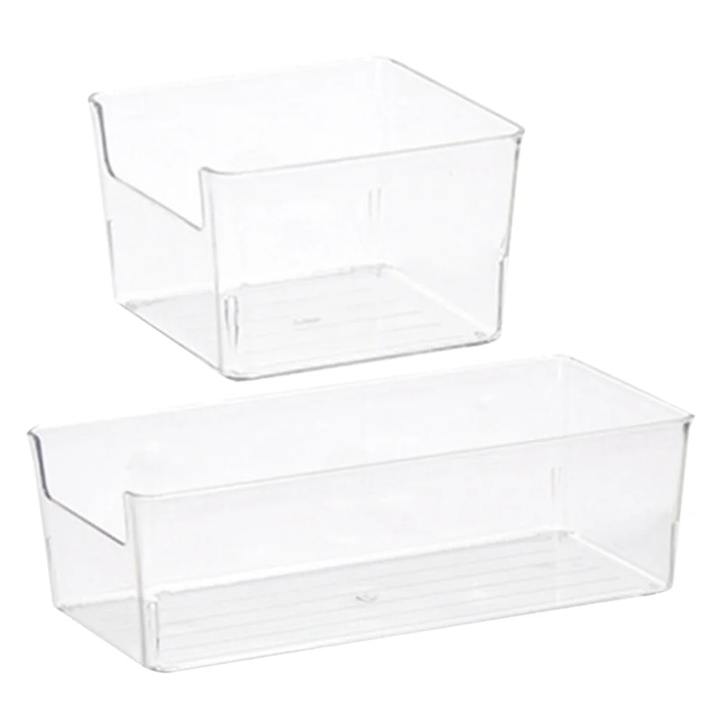 Clear Desktop Storage Box with Dividers Y5261